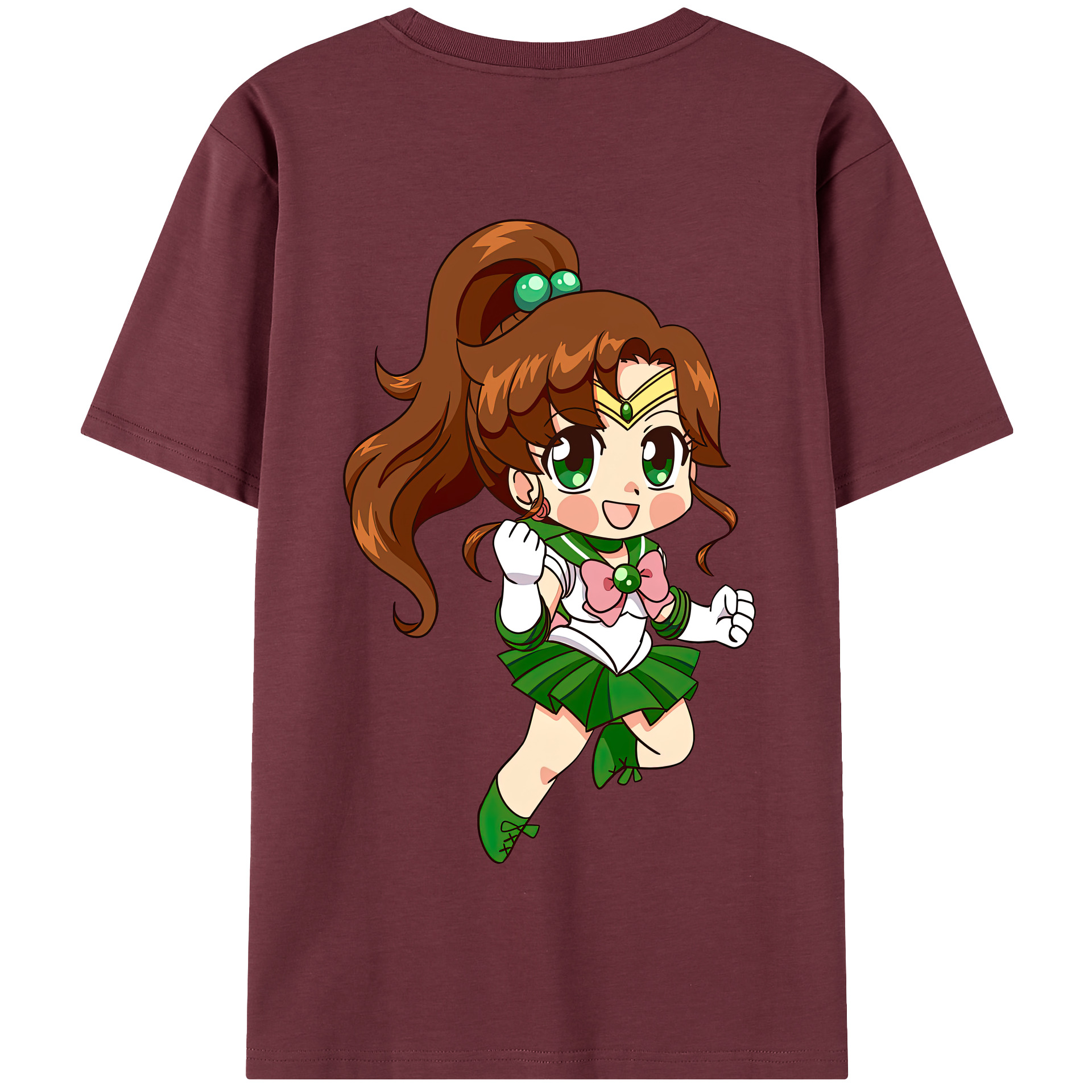 （画像用） 美少女戦士セーラームーン 木野 まこと きの まこと Sailor Moon Kino Makoto （セーラージュピター；Sailor Jupiter） 綿100％半袖Tシャツ（背面プリント）